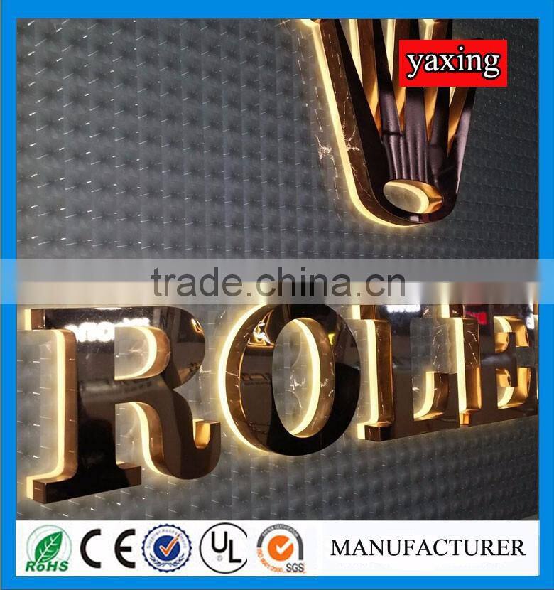 Factory supply backlit metal letter led light up letter 3d lighted letters for logo sign