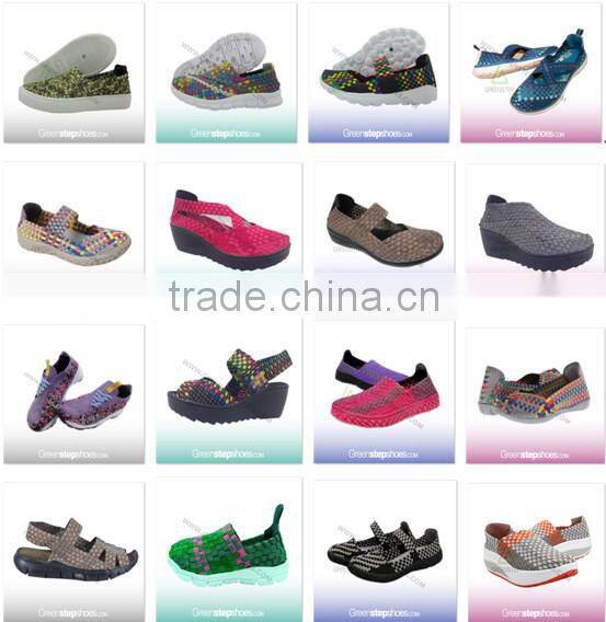 Lady Woven Elastic Portable Walking Shoes