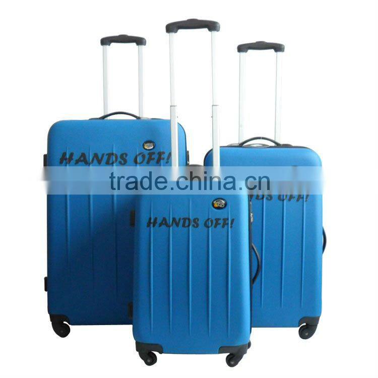 2014 china supplier New product 3pcs blue ABS elastic paint suitcase/luggage and bags/travel bags and luggages
