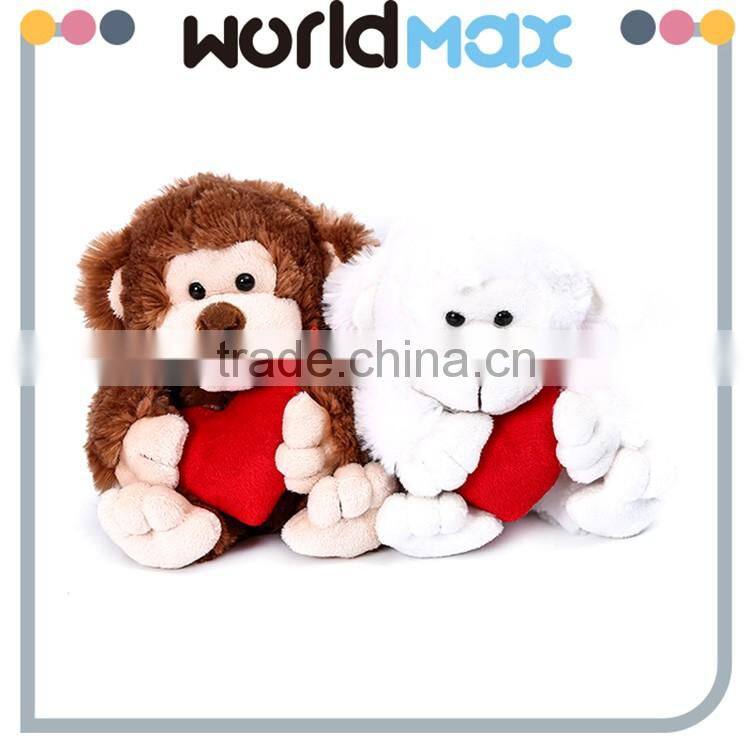 China Made Graceful Heart Monkey Promotional Baby Plush Toy