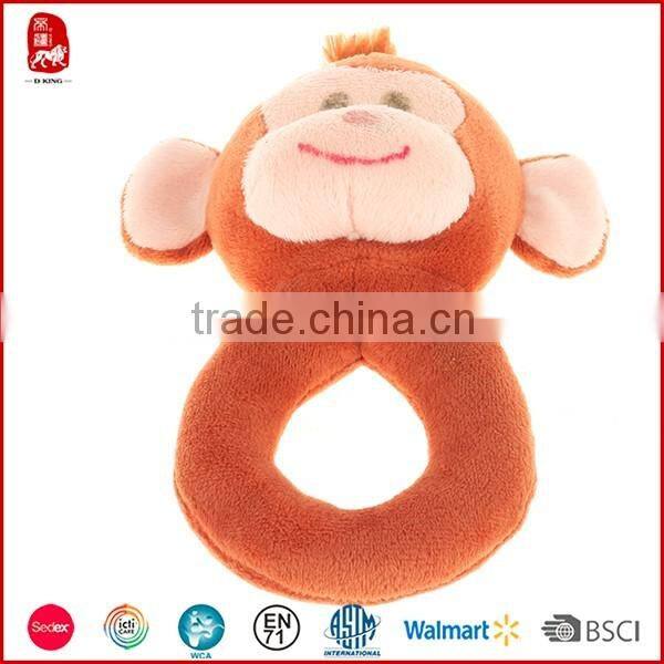 New Promotional soft baby rattle,soft baby toys with animal designs