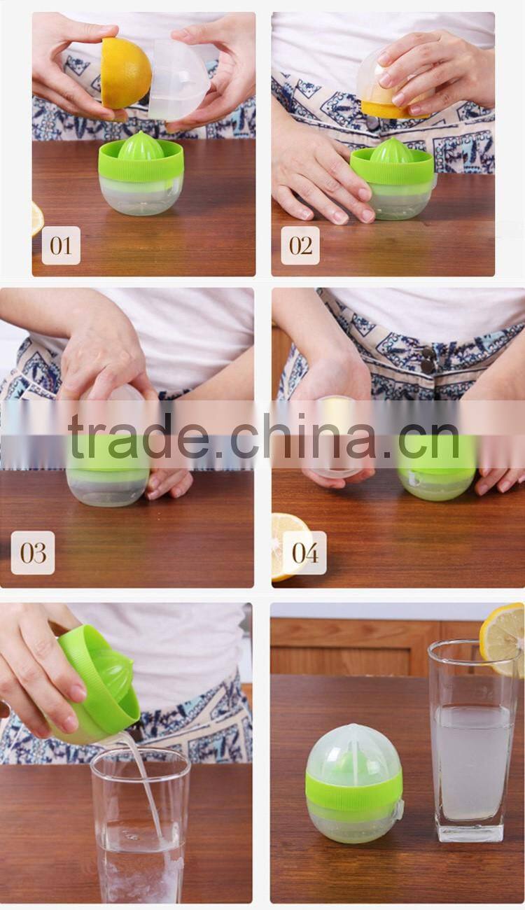 Eco-friendly plastic cear hand orange lemon juicer