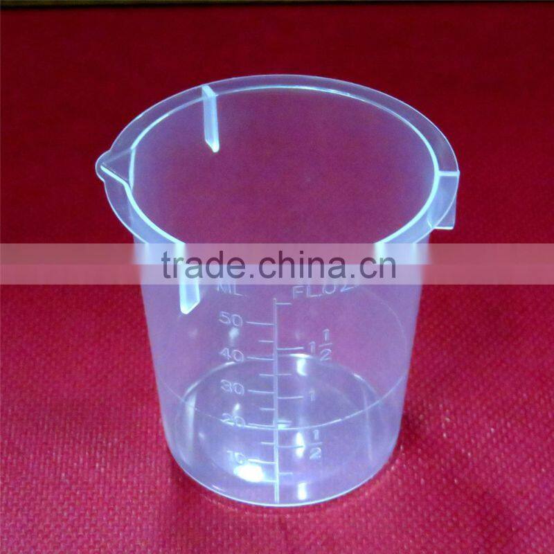 50ml High Transparency Plastic Beaker, disposable plastic measuring cup, pp beaker