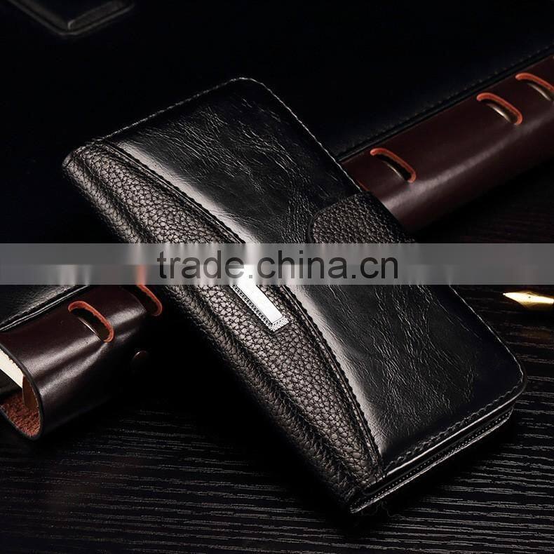 Luxury litchi texture wallet leather case for lenovo s850