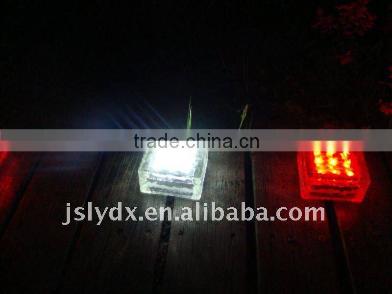 O Solar Ice Glass Brick LED light, solar light, underground paver light