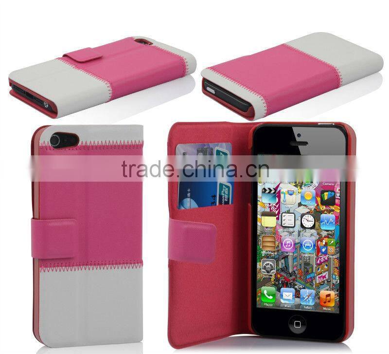 For i phone 5 case , Wallet leather case for iphone 5"