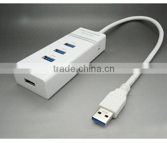 Portable High Speed 5Gbps Bulit-in 35cm USB Cable 4ports USB3.0 Hub for USB Device