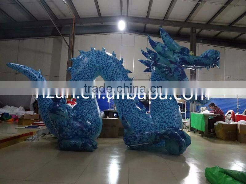 Giant Inflatable Blue Chinese Dragon for Advertising Decoration