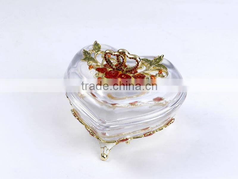 RORO Forever Love rose enamel crystal glass enamel crystal glass jewel box