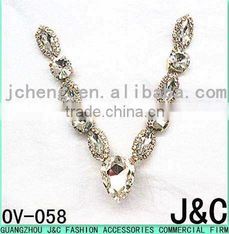 v shaped black diamond rhinestone decorated shoe ornament/ shoe accessory/ shoe trim