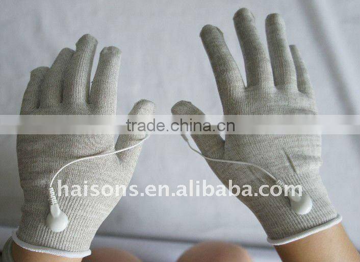 High-tech Knitting Silver Fiber Fabric Gloves for TENS Machine