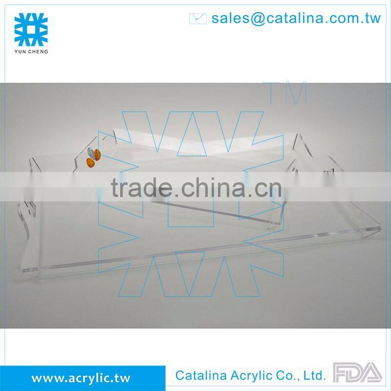 Hot sale Acrylic Waving Wedding Food Cake Fruit Serving Tray