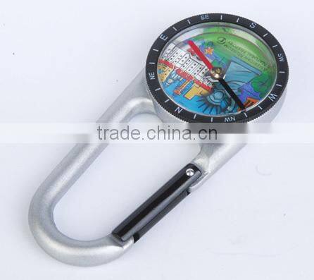 Zinc alloy climbing carabiner compass