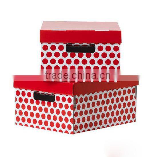 Flower printed foldable packaging kraft paper gift box