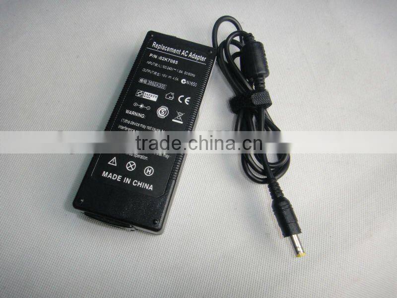 Generic IBM laptop adapter 16V 4.5A for 02K6549, 02K6550, 02K6554 thinkpad X30 X31 T23 T30,a20m.a31,t40