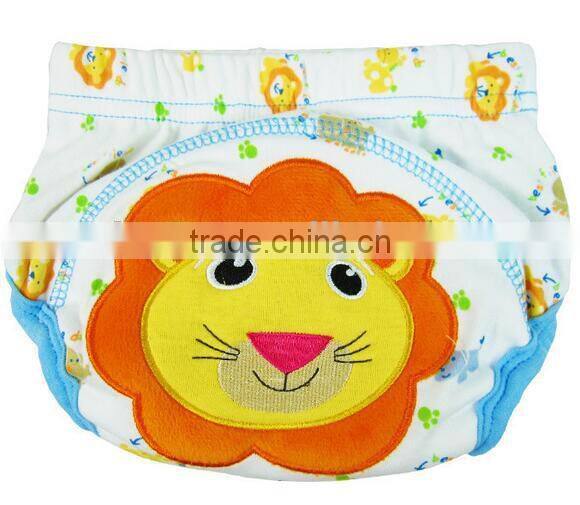 3 layer cartoon cat design baby cloth nappy, baby diaper, reusable baby nappy, cartoon embroidered training baby cloth nappy,