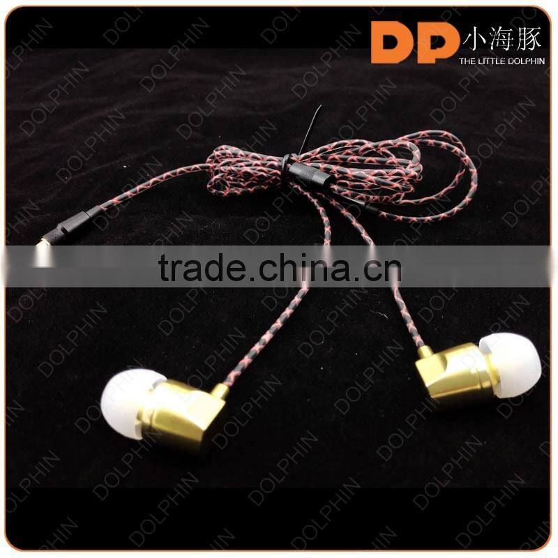 Sport promotion metal earphones in-ear wired earphone for MP3 player