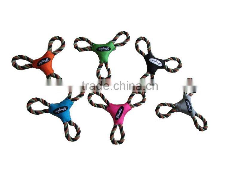 squeaky oxford fabric dog chew toy with rope