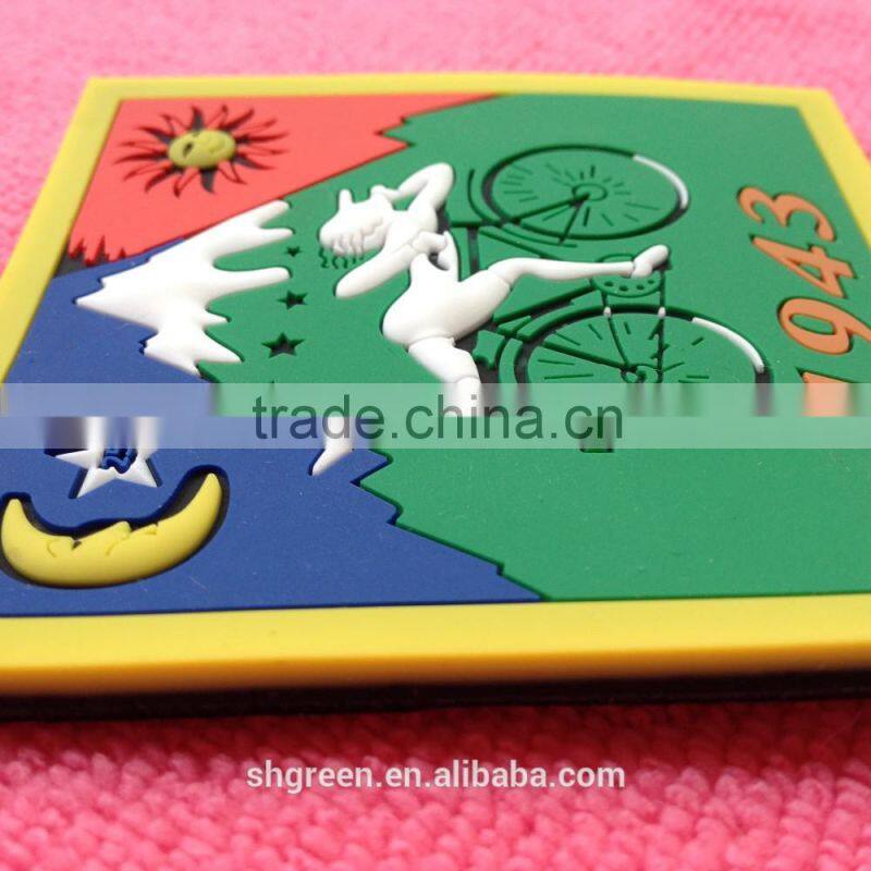 Australia embossed PVC rubber patch for canvas bag