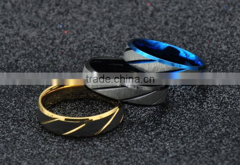 high polished plated rings 3 colors mens rings simple stainless steel fashion rings jewelry