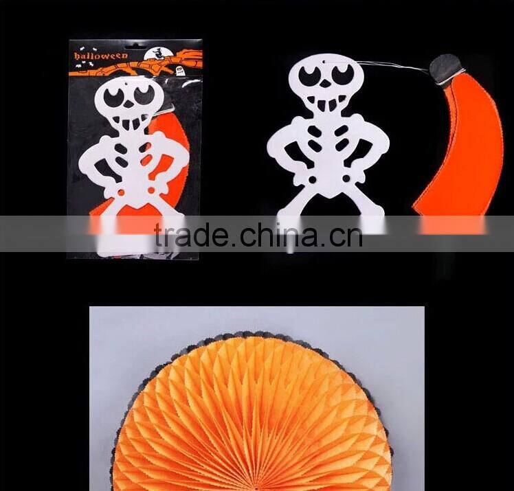 YIWU Vintage Paper Art Halloween Honeycomb 3D Hanging Decorations Lantern Spider Ghost Bat Pumpkin witch Cat