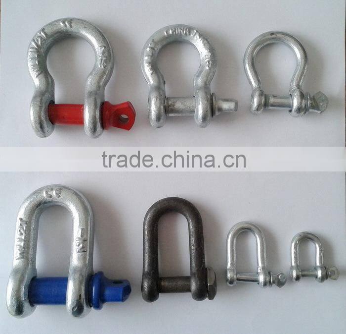 Bow shackle, d shackle, screw off hardware