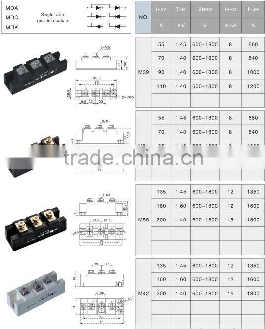 Single-arm rectifier module MDA MDC MDK