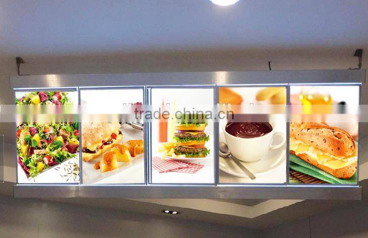 Restaurant illuminated Banner LED Light Box Indoor Advertising Display