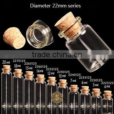 Top quality different size bottle with aluminum cap, penicillin bottle floating bottle glass good luck wishing bottle