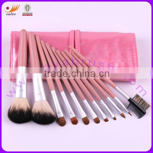 Free Sample 11 pcs Cosmetic Brushes with Animal and Nylon Hair