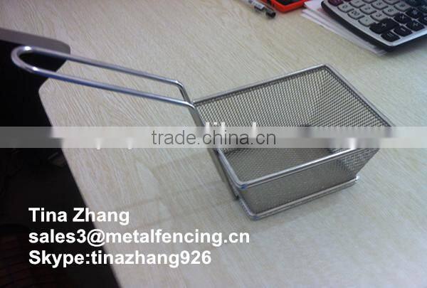 Fry basket/food colander/noodle strainer/fry basket mesh strainer/food serving basket