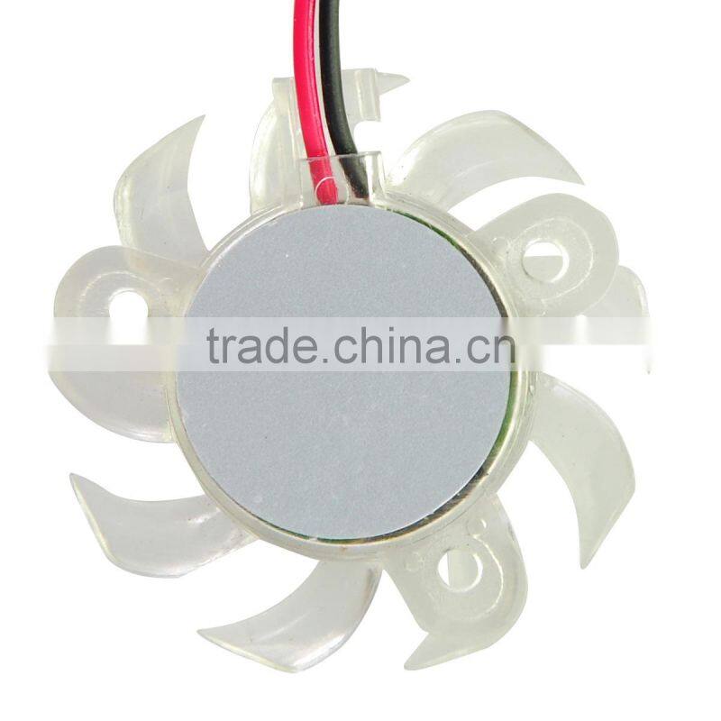 12V Computer PC VGA Video Card Heatsink Cooler Cooling 35mm 2pin Transparent Fan