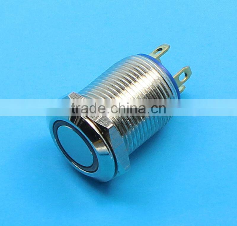 12mm waterproof metal push button switch