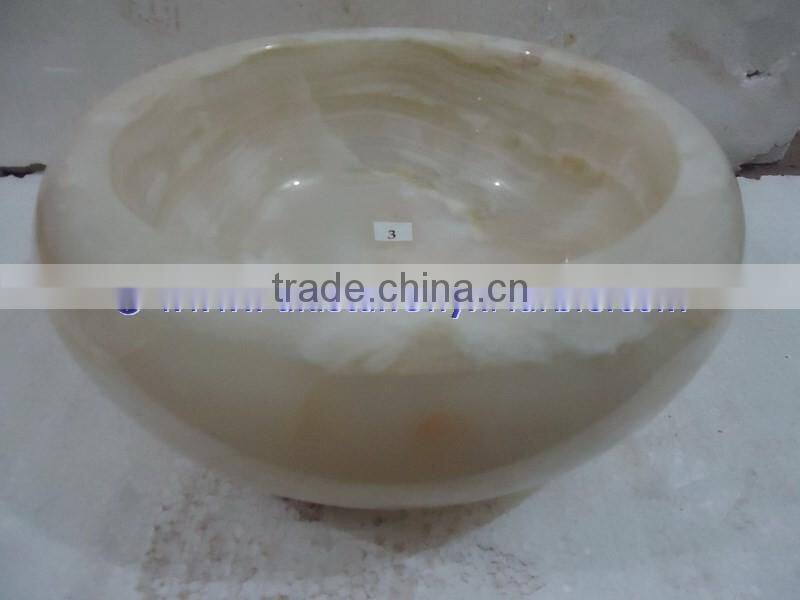 The most beautiful& best quality PURE WHITE ONYX ROUND TYRE SHAPED SINKS AND BASINS