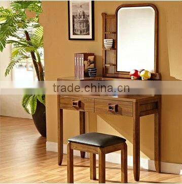 Morden Timber Bedroom Set Furniture,Full Solid Wood Bed W Night Stand/ 6 Door Wardrobe/Dresser With Mirror/ Stool