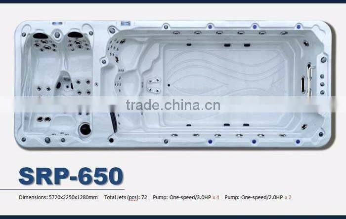 Acrylic outdoor spa hot tub freestanding swim spa pool CE approved large swim pool with massage function