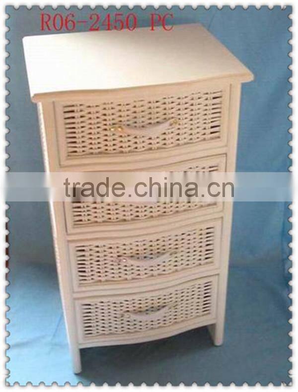 eco-friend natural wooden cabinet with basket drawes for living room