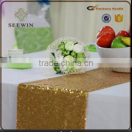 high quality luxrious chevron golden sequin table runner