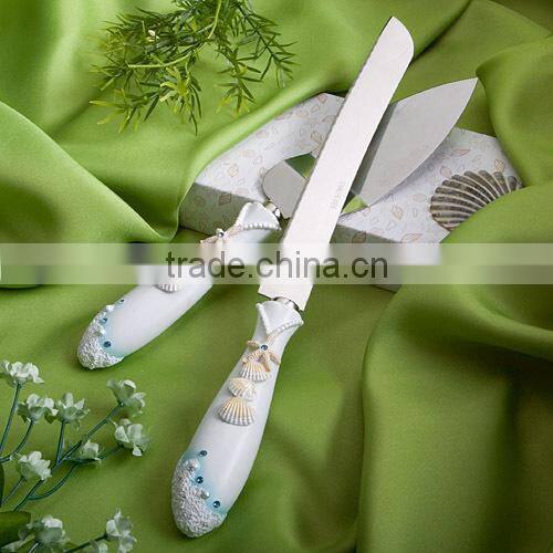 beach themed design poly resin with cake shovel cake cutter