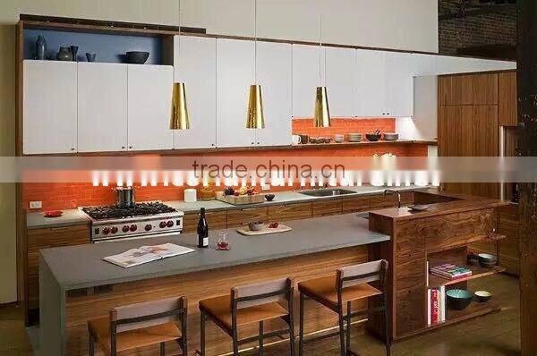 Piblic place airport acrylic solid surface counter solid wood food kiosk