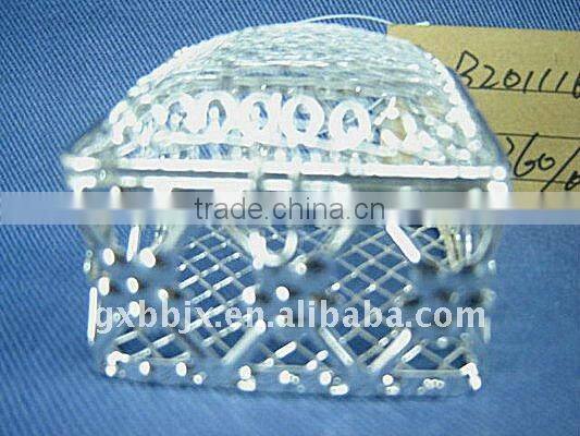 Square silver wire christmas container box