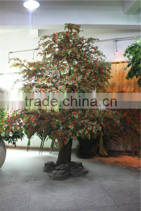 Home garden decoration 100cm to 1000cm Height artificial indoor live plastic ficus red with green big palm tree EZLS05 1015