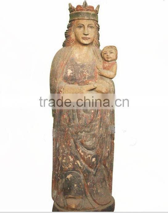 oriental indian style wooden carved buddism statue Sakyamuni statue