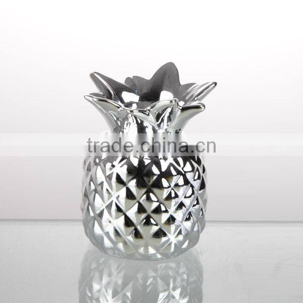 top grade electroplate ceramics pineapple candy jar