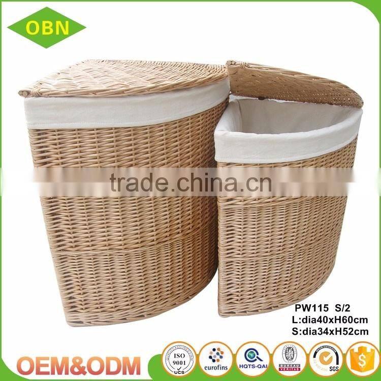 Wholesale Laundry Basket Hamper Wicker Storage Triangular Basket