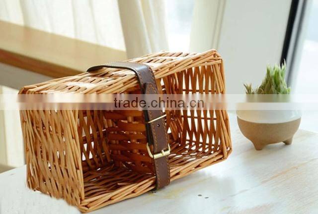 Cheap vintage rustic outdoor camping basket wicker picnic basket set