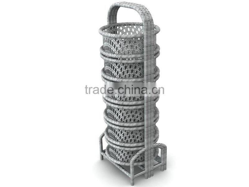 garden rattan flower basket patio flower basket Handcrafted Moroccan silver wicker basket