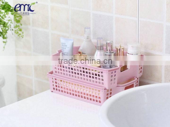 emc creative plastic storage basket, stackable storage basket