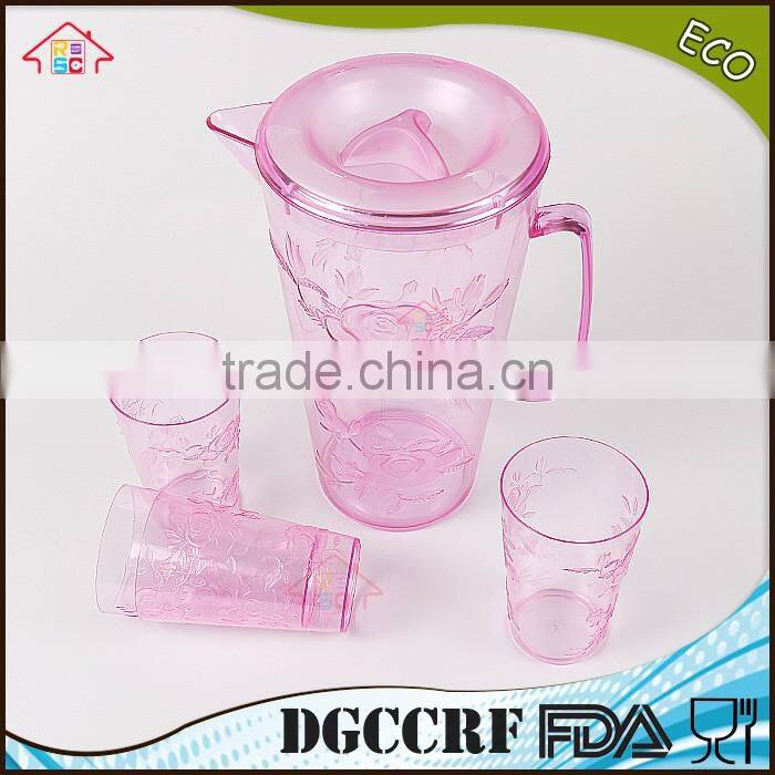 NBRSC set of 5 pcs Plastic PS Cold water jug water kettle Hollow drinking bottle PP pot double layer watering can
