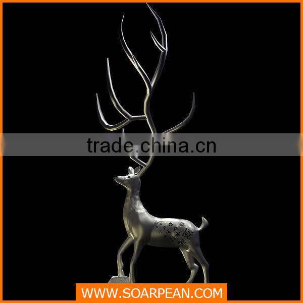 Christmas giant fiberglass deer statue